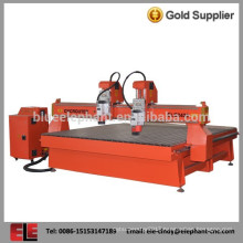 Professional two head wood cnc router for door and desk